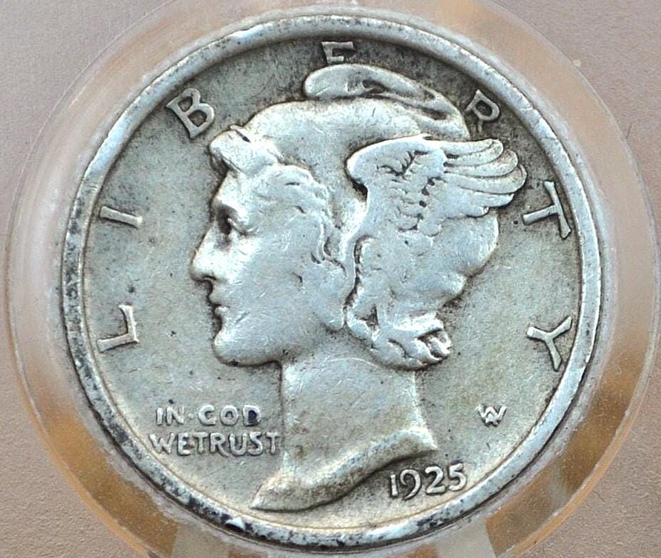 1925 P,D,S Mercury Dimes - Choose by Mint & Grade / Condition - San Francisco Mint Denver 1925 D Winged Liberty Head Dime 1925S Mercury 1925
