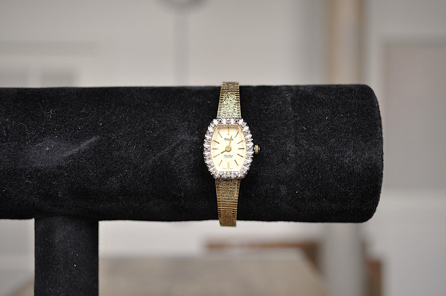 Gleaming Dufonte by Lucien Piccard Gold Toned Diamond Face Watch - Dufonte by Lucien Piccard - Lucien Piccard Watch - Not Working!