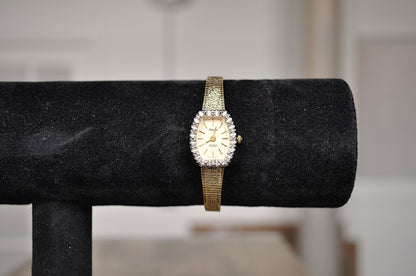 Gleaming Dufonte by Lucien Piccard Gold Toned Diamond Face Watch - Dufonte by Lucien Piccard - Lucien Piccard Watch - Not Working!