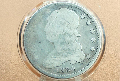 1834 Capped Bust Quarter- Good; Great Reverse Detail - 1834 US Quarter 1834 - Early American Coin; Rare Coin Type, Few ever Made