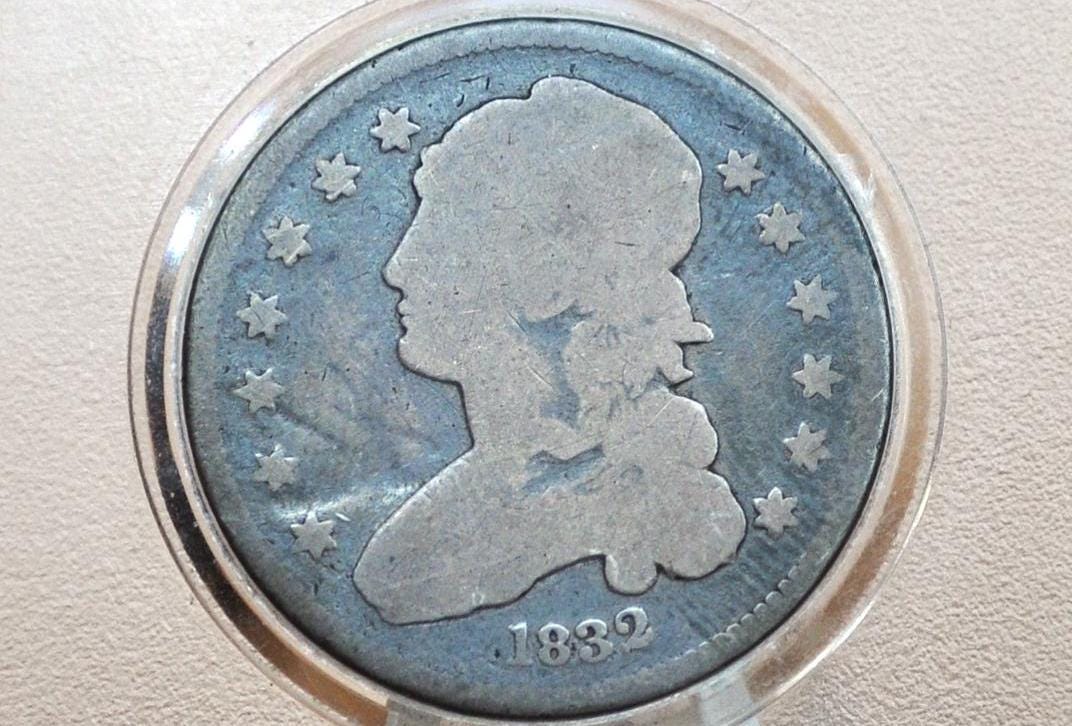 1832 Capped Bust Quarter- Good; Great Obverse Detail - 1832 US Quarter 1832 - Early American Coin; Rare Coin Type, Few ever Made