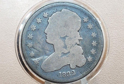 1832 Capped Bust Quarter- Good; Great Obverse Detail - 1832 US Quarter 1832 - Early American Coin; Rare Coin Type, Few ever Made
