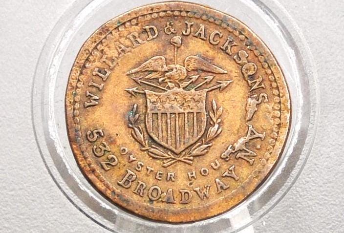 1863 Civil War Tokens - Store Cards / Merchant Tokens - 1860s Civil War Store Cards