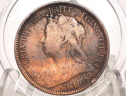 1901 Great Britain One Penny - Awesome Coin - VF (Very Fine) Grade/Condition - UK Penny 1901 England 1 Cent, Amazing Detail