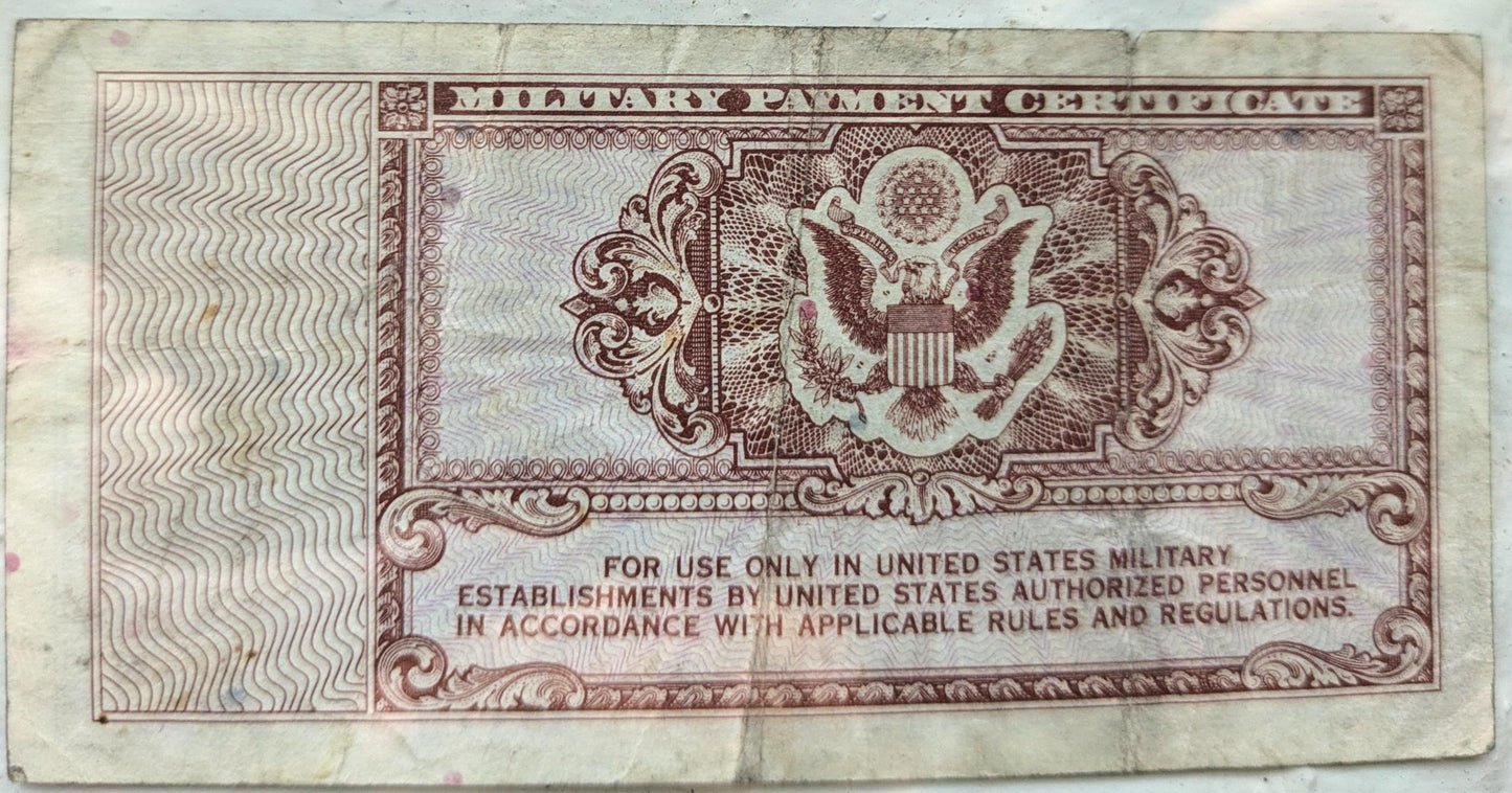 1948 25 Cent US Military Payment Certificate Note - Series 472 - 1948-51 Series 472 MPC Twenty-Five Cents Banknote - P#M17a