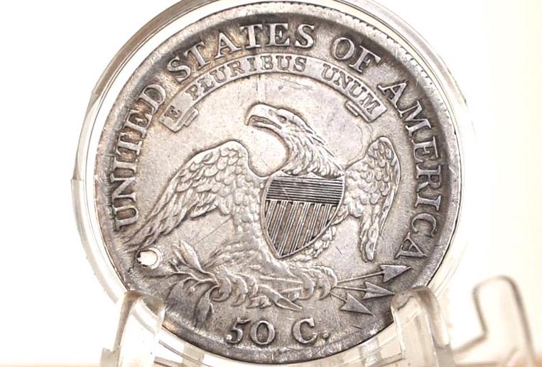 1810 Capped Bust Half Dollar, XF Detail, Scratches, Plugged 1810 Half Dollar US Half Dollar 1810, Rare Early Half, Low Mintage, Great Detail