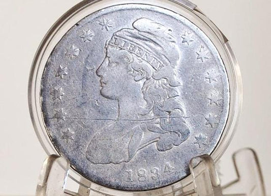 1834 Capped Bust Half Dollar - Fine Detail, Great Detail - 1834 Half Dollar US Half Dollar 1834 - Early American Coin