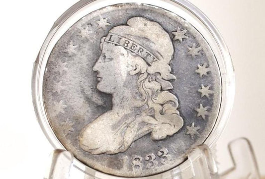 1833 Capped Bust Half Dollar - VG - 1833 Half Dollar US Half Dollar 1833 Silver Half Dollar - Affordable Price!