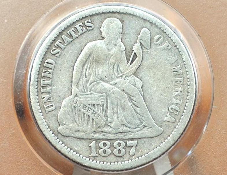 1887 Seated Liberty Dimes - Choose by Grade / Condition! - 1887 Silver Dime / 1887 Liberty Seated Dime - US Historic Coin