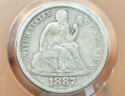 1887 Seated Liberty Dimes - Choose by Grade / Condition! - 1887 Silver Dime / 1887 Liberty Seated Dime - US Historic Coin
