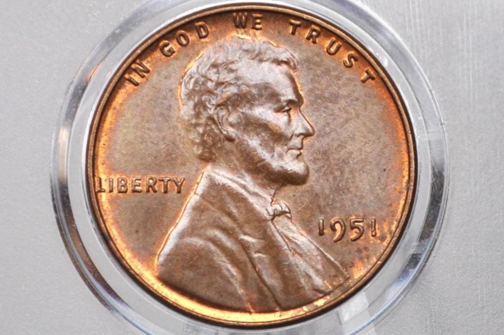 1951 S Wheat Penny - 1951 S Wheat Cent - 1951 San Francisco Mint Penny - 1951 S Penny - 1951 S Cent