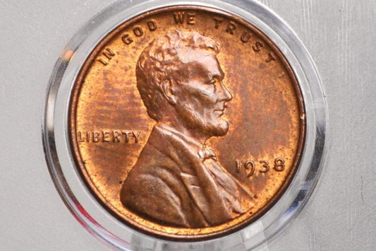 1938-D Wheat Penny - VF to EF (Very Fine to Extremely Fine) Condition - 1938D Wheat Ear Cent