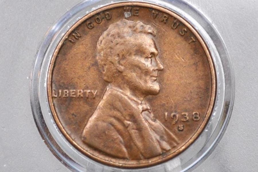 1938-D Wheat Penny - VF to EF (Very Fine to Extremely Fine) Condition - 1938D Wheat Ear Cent