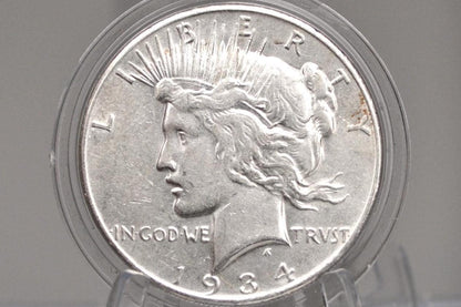 1934-S Peace Dollar - Choose by Grade - 1934 S Peace Silver Dollar - San Francisco Mint - Semi-Key Date Silver Dollar 1934 S