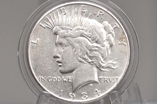 1934-S Peace Dollar - AU (About Uncirculated) Details - 1934 S Peace Silver Dollar - San Francisco Mint - Semi-Key Date Silver Dollar 1934 S