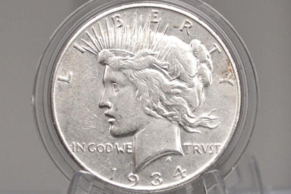 1934-S Peace Dollar - Choose by Grade - 1934 S Peace Silver Dollar - San Francisco Mint - Semi-Key Date Silver Dollar 1934 S