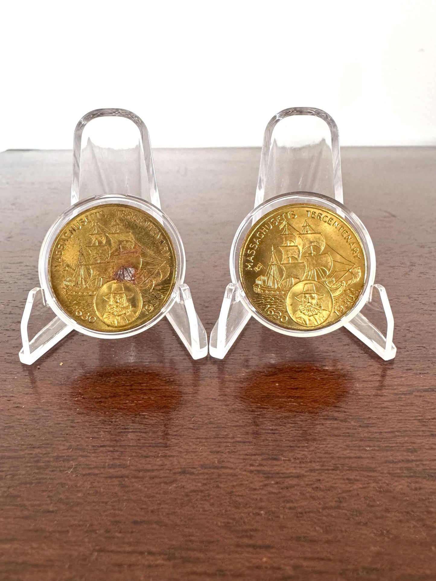 Antique 1930 Massachusetts Tercentenary Tokens - Massachusetts Tricentennial Tokens - 1630-1930 300 Years Souvenir Tokens
