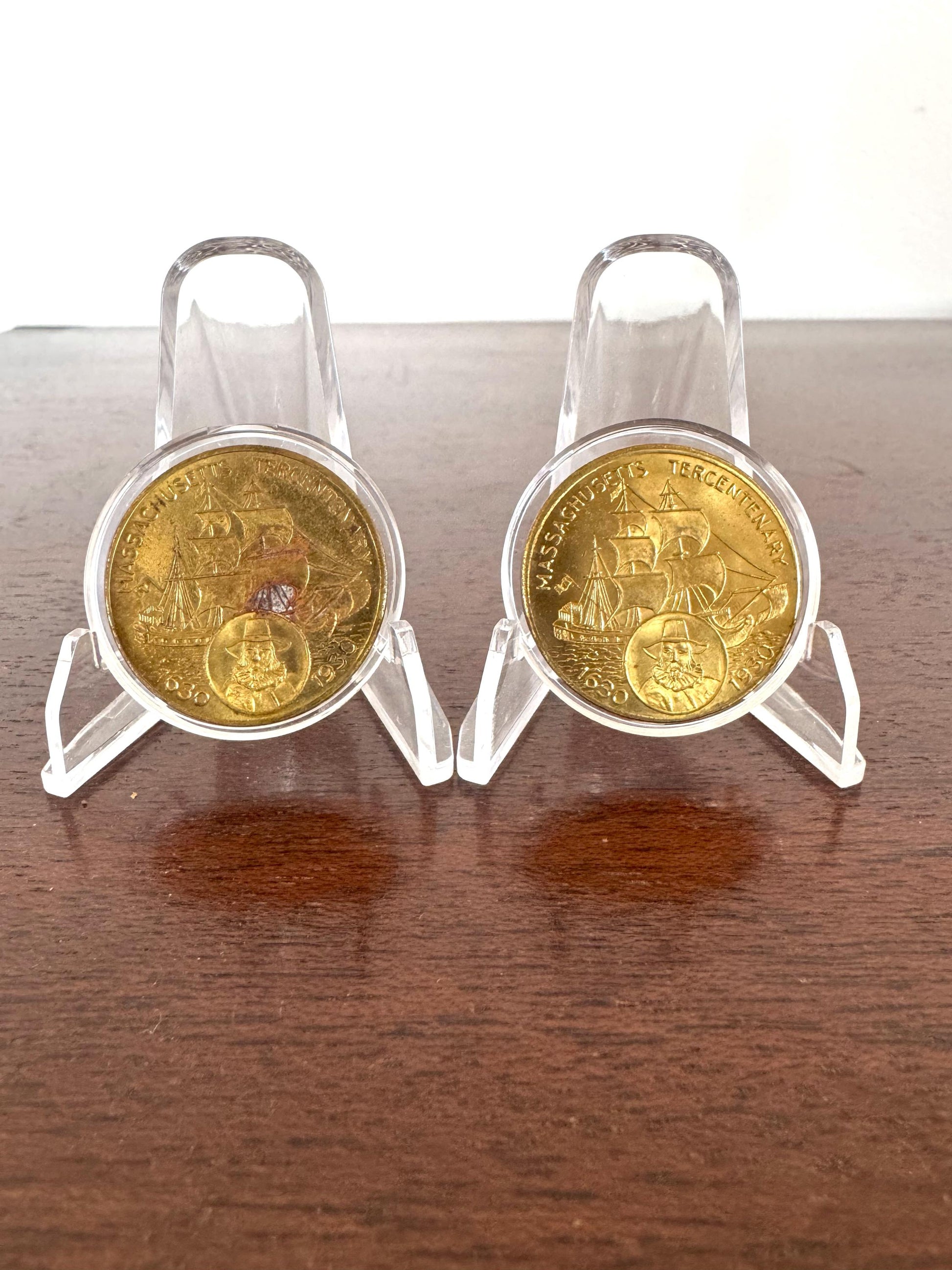 Antique 1930 Massachusetts Tercentenary Tokens - Massachusetts Tricentennial Tokens - 1630-1930 300 Years Souvenir Tokens