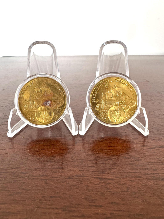 Antique 1930 Massachusetts Tercentenary Tokens - Massachusetts Tricentennial Tokens - 1630-1930 300 Years Souvenir Tokens