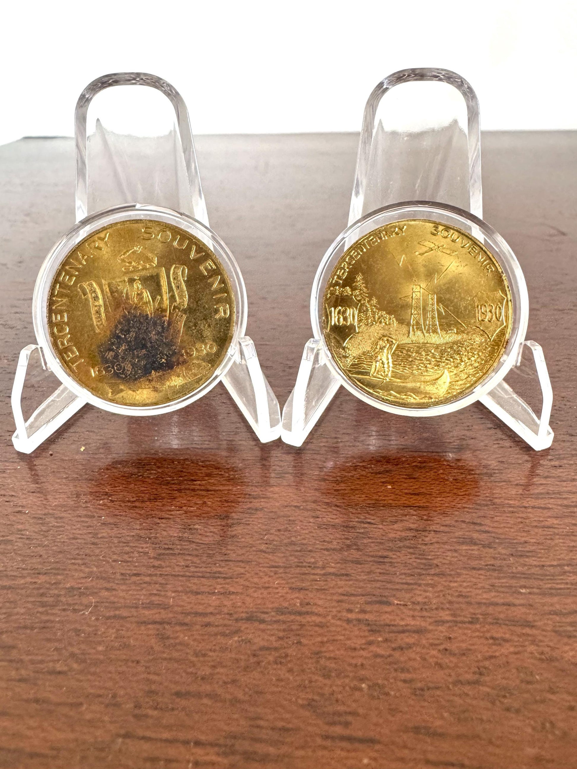 Antique 1930 Massachusetts Tercentenary Tokens - Massachusetts Tricentennial Tokens - 1630-1930 300 Years Souvenir Tokens