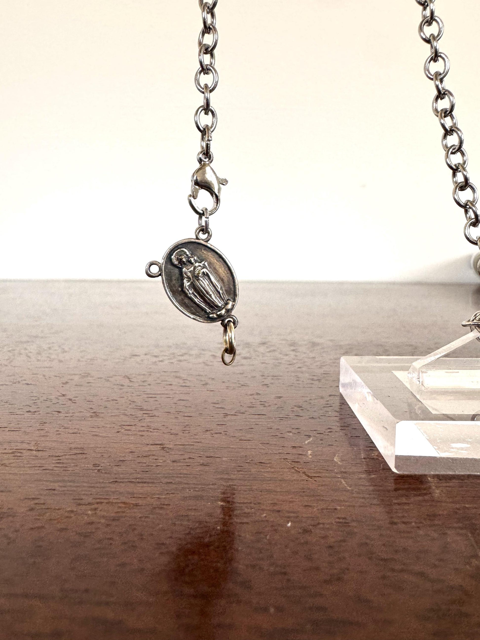 Vintage Our Lady of Garabandal Besado Por la Stma Virgen Rosary Charm - Our Lady of Garabandal - Mary Magdalene Charm