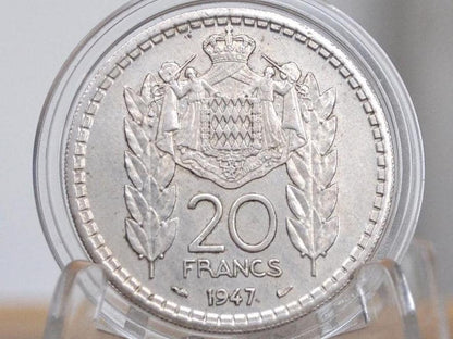 1947 20 Francs Monaco - UNC Condition - Louis II - Unique European Coins -