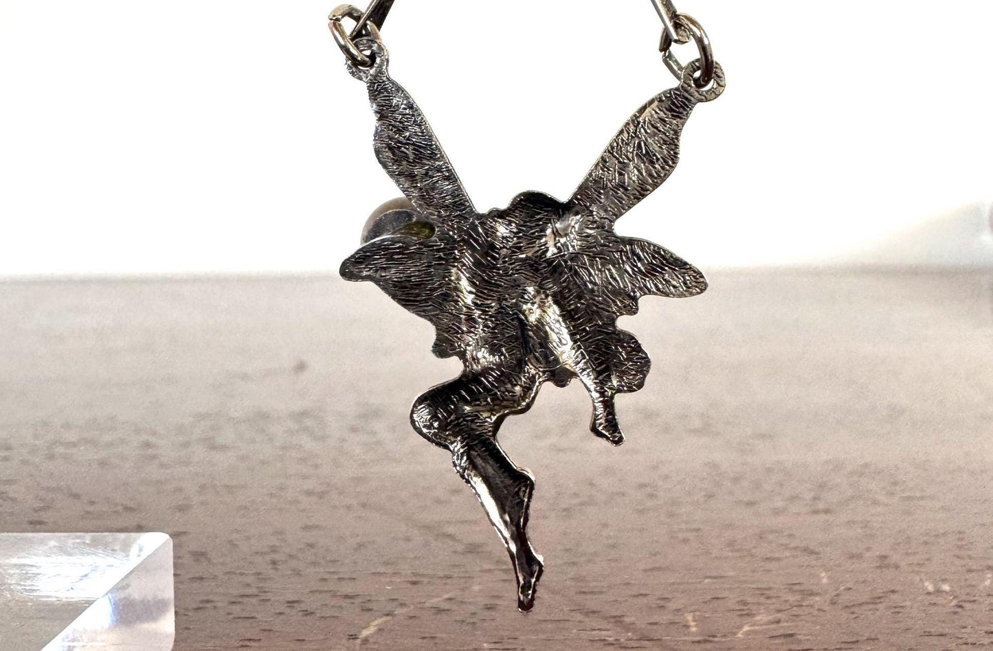 Beautiful Mythical Fairy Dichromatic Glass Ball Charm - Dichromatic Fairy - Pewter Fairy Charm