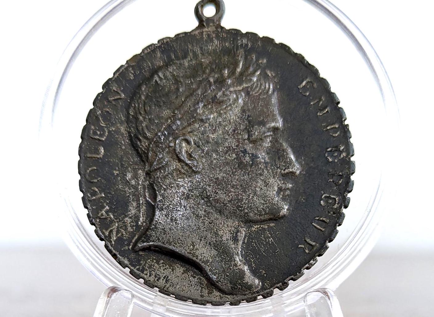 Coronation of Napoleon in Milan, Italy Medal - Iron Crown of Monza Reverse - Napoleon as King of Italy -Great Condition - Historical Medal