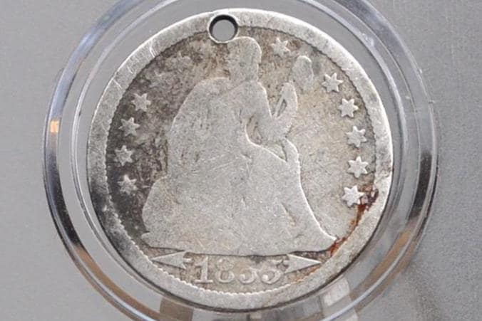 Genuine Antique Love Token, Mama - Made From an 1875 Silver Dime - Beautiful Scroll Work, 1800s Silver Love Token, "Mama" Love Token