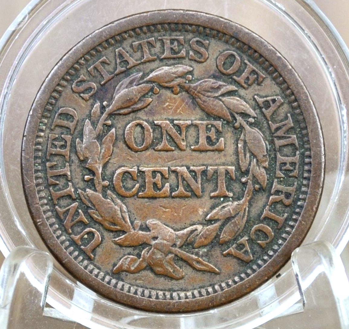 コネコです。 1848 Braided Hair Large Cent - Choose by Grade VG-VF - 1848