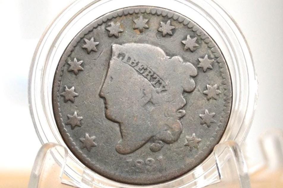 1831 Matron Head Large Cent Large Letter Variety - G (Good) Grade / Condition - 1831 Liberty Head Cent - 1831 US One Cent 1816 to 1835