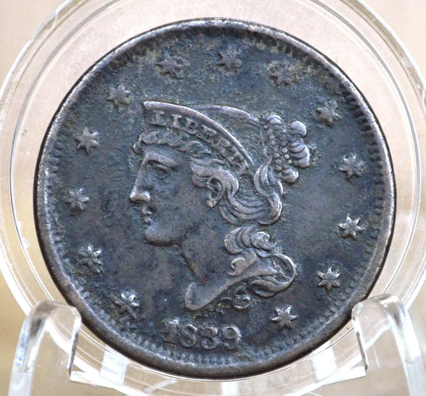 1839 Large Cent - Very Fine Details - 1839 US 1 Cent - 1839 One Cent - Matron Head Modified 1835 to 1839 Young Head