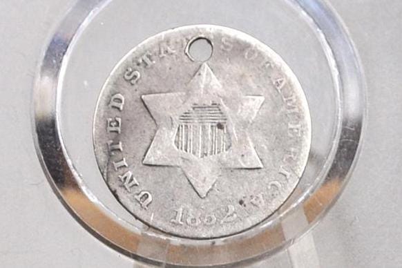 1852 Three Cent Silver US Coin - Choose by / Grade / Condition - 1852 3 Cent - Trimes / Silver 3 Cent Pieces - Good Type Coin