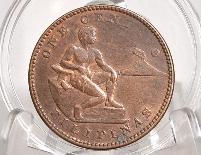 US Philippines 1914 One Centavo - UNC (Uncirculated) Grade/Condition - San Francisco Mint -
