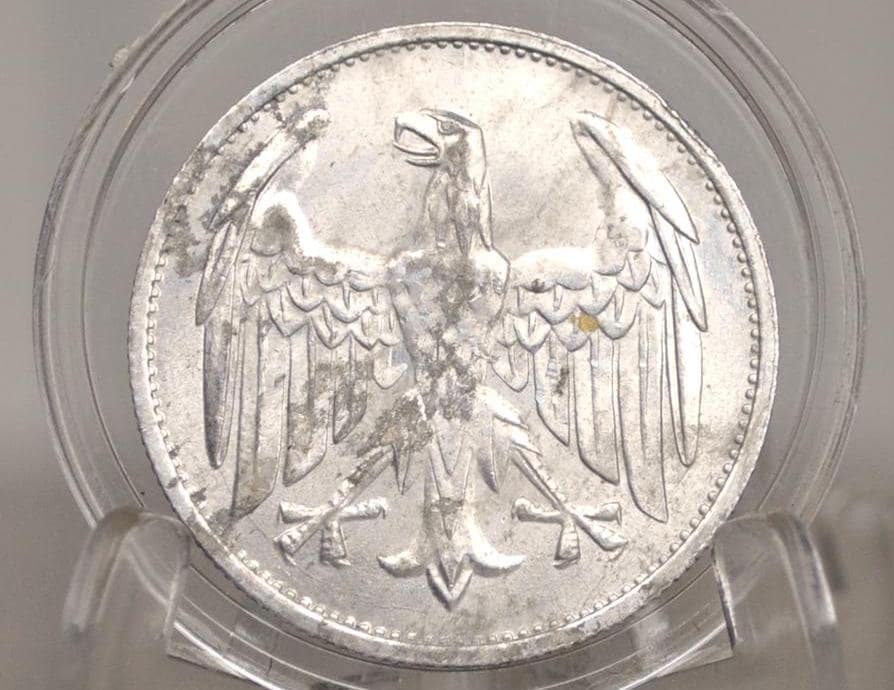 1922 Aluminum German 3 Mark A - AU Condition - Weimar Republic 3 Mark - Berlin Mint -