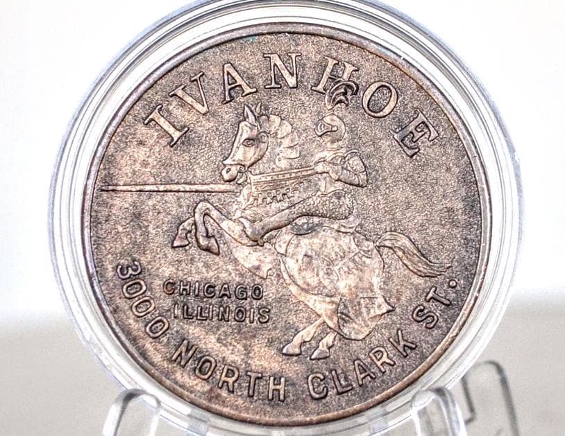 Chicago Ivanhoe Wishing Well Trade Dollar Token - 3000 North Clark Street - Vintage United States Exonumia -