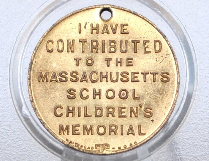 1932 George Washington Bicentennial Massachusetts School Children's Memorial - American Revolution Medal - Massachusetts Token -