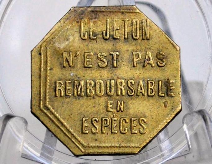 1919 Lyon, France OTL Tramway 10 Centimes Transit Tokens - Vintage French Transit Token -