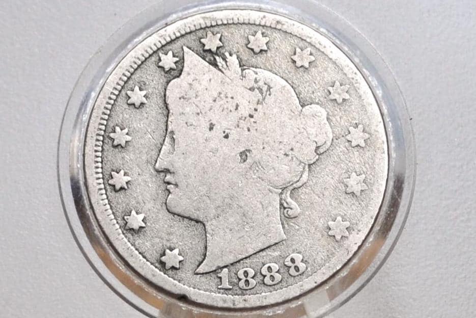 1888 Liberty Head Nickel - Choose by Grade - Key Date - 1888 V Nickel - Philadelphia Mint - 1888 Nickel - Rarer V Nickel Date