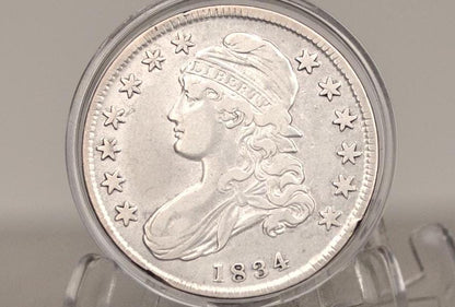 1834 Capped Bust Half Dollar - XF (Extremely Fine); Great Color and Issue Free - 1834 Half Dollar US Half Dollar 1834 - Early American Coin