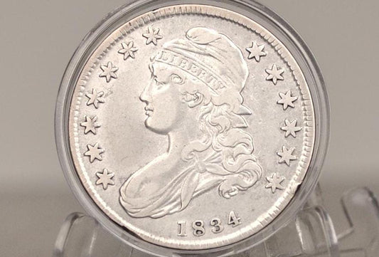 1834 Capped Bust Half Dollar - XF (Extremely Fine); Great Color and Issue Free - 1834 Half Dollar US Half Dollar 1834 - Early American Coin