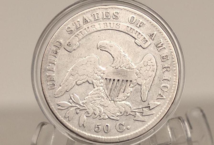 1834 Capped Bust Half Dollar - XF (Extremely Fine); Great Color and Issue Free - 1834 Half Dollar US Half Dollar 1834 - Early American Coin