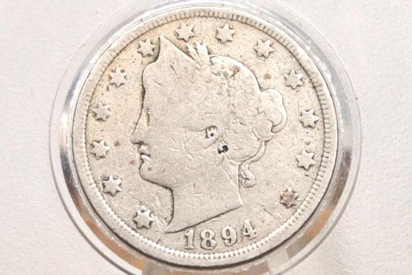 1894 Liberty Head Nickel - G (Good) Grade - Lower Mintage Date - 1894 V Nickel - Philadelphia Mint - 1894 Nickel