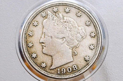 1908 Liberty Head Nickel - V Nickel - Choose by Grade / Condition - Liberty Nickel - 1908 V Nickel - 1908 Nickel