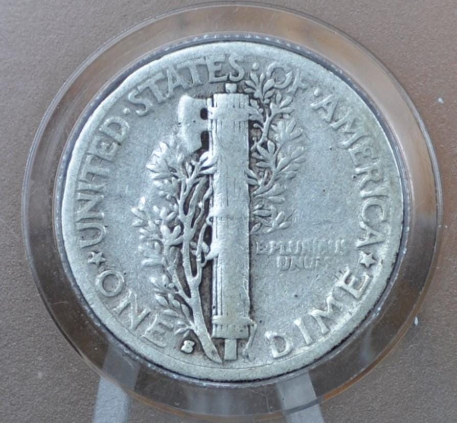 1918-D Mercury Dime - AG-F (About Good to Fine) Grade -Denver Mint- 1918 D Silver Dime - 1918 D Winged Liberty Head Dime - Silver Dime