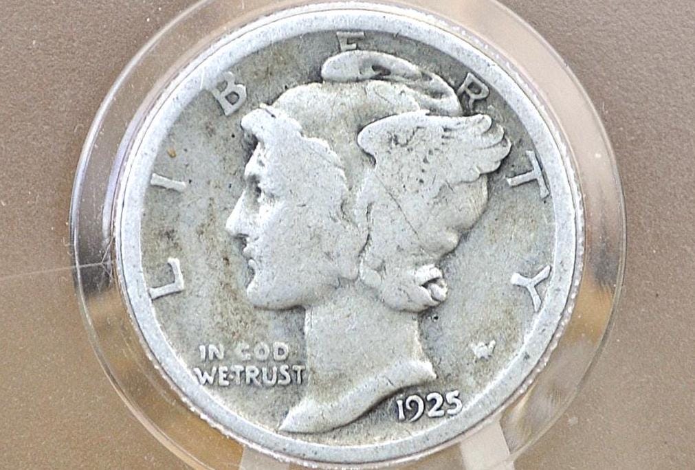 1925 P,D,S Mercury Dimes - Choose by Mint & Grade / Condition - San Francisco Mint Denver 1925 D Winged Liberty Head Dime 1925S Mercury 1925
