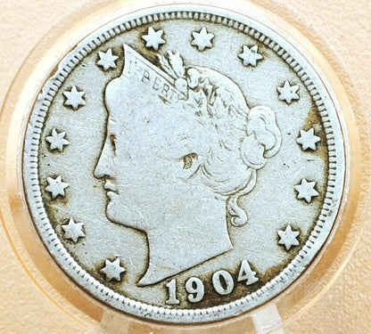 1904 Liberty Head Nickel - VG (Very Good) Condition - 1904 V Nickel - Liberty nickel 1904 Nickel