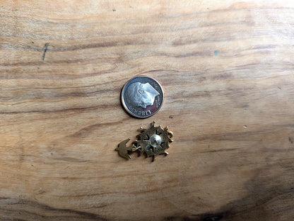 Antique Sterling Silver Huguenot Cross Symbol Pin - Dove Royal Society Pin - French Bronze Enamel Holy Cross Pin - Holy Ghost, Holy Spirit