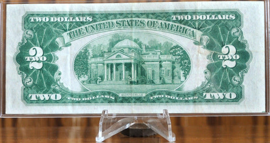 1928A Legal Tender 2 Dollar Note - Almost Uncirculated (AU) - Woods/Mellon Signed - 1928-A Two Dollar Red Seal Note - Fr#1502