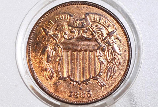 1865 Two Cent US Coin - G-XF (Good to Extremely Fine) Choose by Grade - Civil War Era - 2 Cent Piece 1865 Two Cent Coins